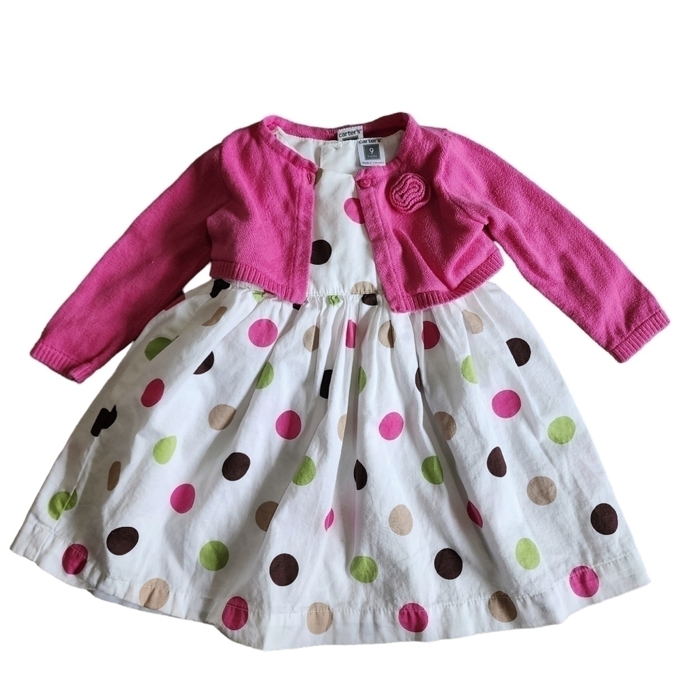 Carter's 2-piece Polka-dot Dress with Sweater - 9 mos.